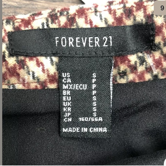 Houndstooth Plaid Asymmetrical Trumpet Skirt Small - Picture 9 of 11